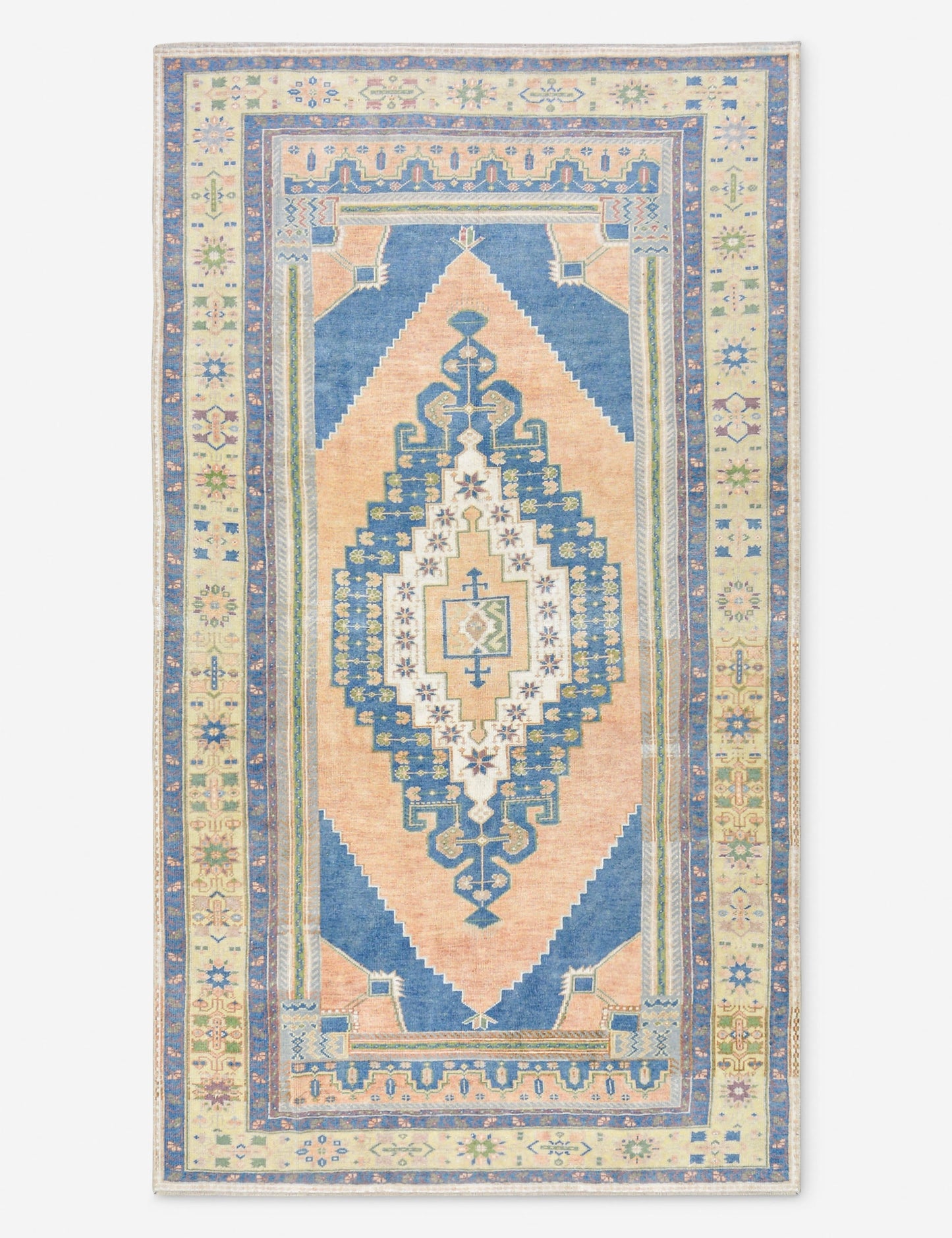 Tapis turc vintage en laine noué à la main n° 530, 1,65 m x 3 m