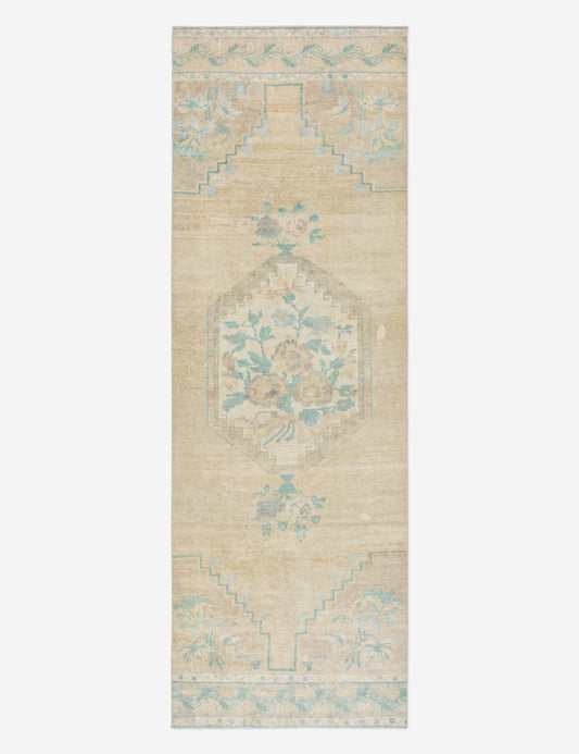 Tapis de couloir vintage turc en laine noué à la main n° 294, 95 cm x 270 cm