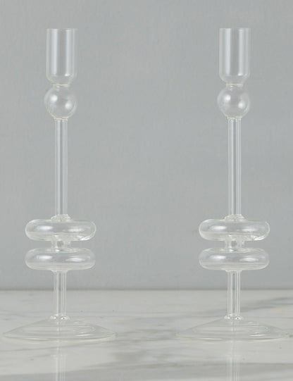 Paire de bougeoirs en verre (lot de 2) par etúHOME