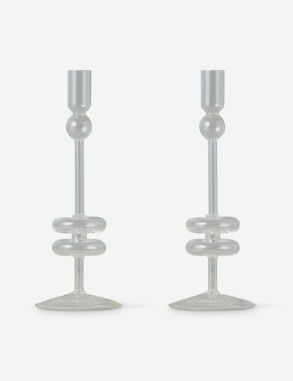 Paire de bougeoirs en verre (lot de 2) par etúHOME