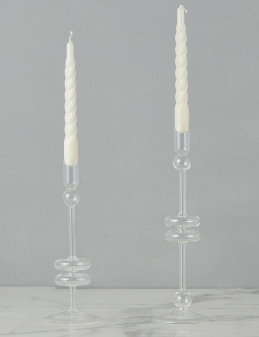 Paire de bougeoirs en verre (lot de 2) par etúHOME
