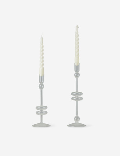 Paire de bougeoirs en verre (lot de 2) par etúHOME