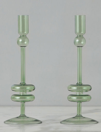 Paire de bougeoirs en verre (lot de 2) par etúHOME