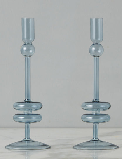 Paire de bougeoirs en verre (lot de 2) par etúHOME