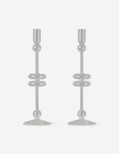 Paire de bougeoirs en verre (lot de 2) par etúHOME