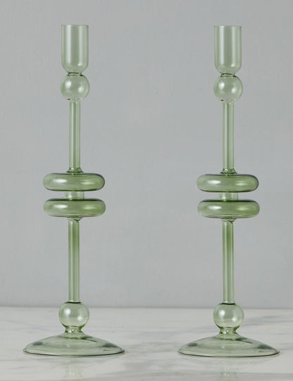 Paire de bougeoirs en verre (lot de 2) par etúHOME