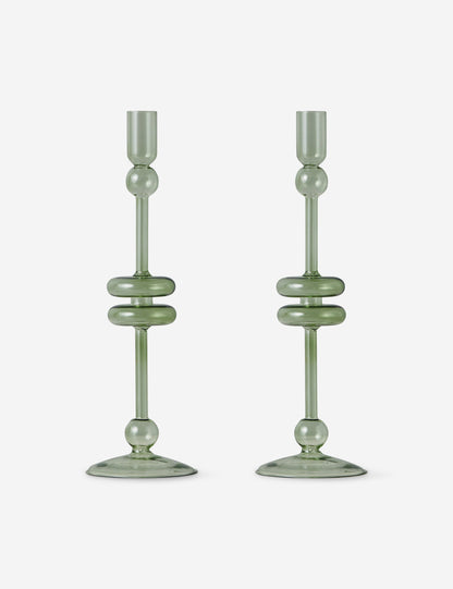 Paire de bougeoirs en verre (lot de 2) par etúHOME