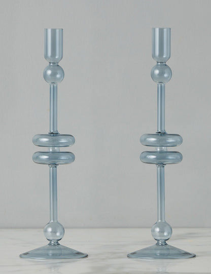 Paire de bougeoirs en verre (lot de 2) par etúHOME