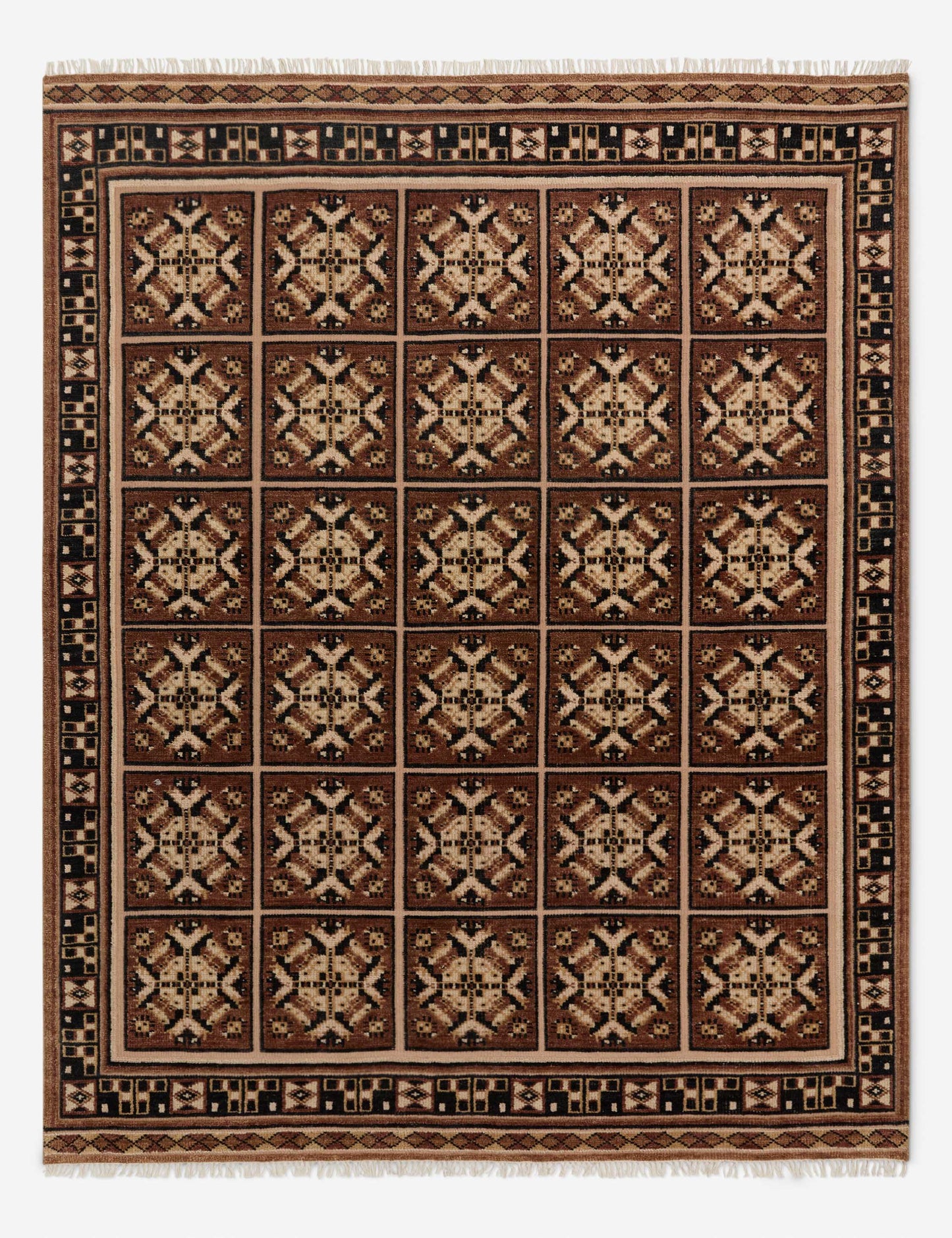 Échantillon de tapis en laine noué à la main Ovidi 12 x 12