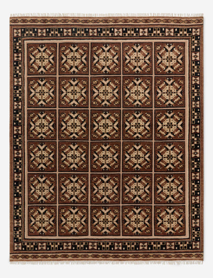 Échantillon de tapis en laine noué à la main Ovidi 12 x 12