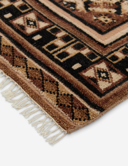 Échantillon de tapis en laine noué à la main Ovidi 12 x 12