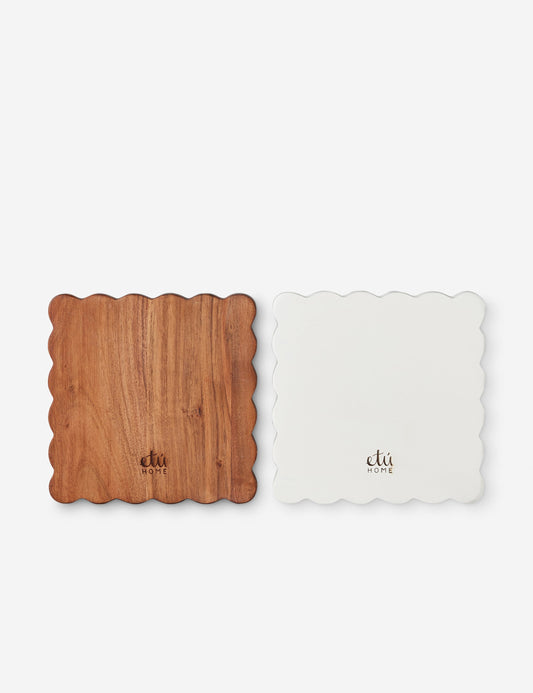 Planches à fromage festonnées en bois (lot de 2) par etúHOME