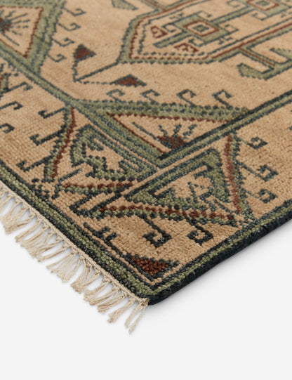 Échantillon de tapis en laine noué à la main Vishal 12 x 12