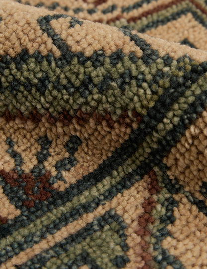 Échantillon de tapis en laine noué à la main Vishal 12 x 12